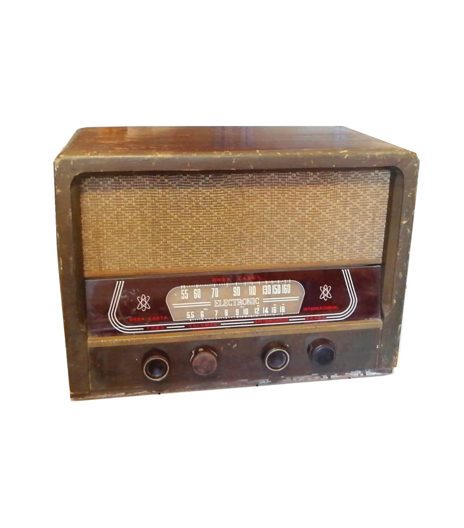 RADIO ANTIGUO DE BULBOS ELECTRONIK 8012. MADERA. 1950s