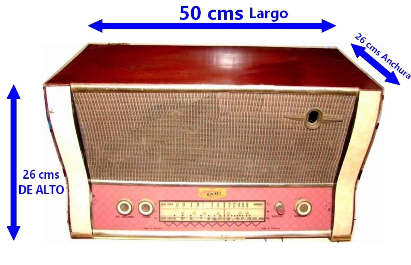 RADIO ANTIGUO DE BULBOS, ROCKET AÑOS 60s GIGANTE - Image 3