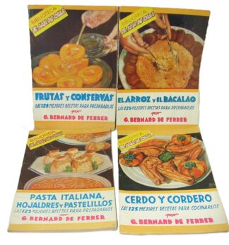 4 Recetarios Antiguos 1958 Bernard De Ferrer Cocina Lnu