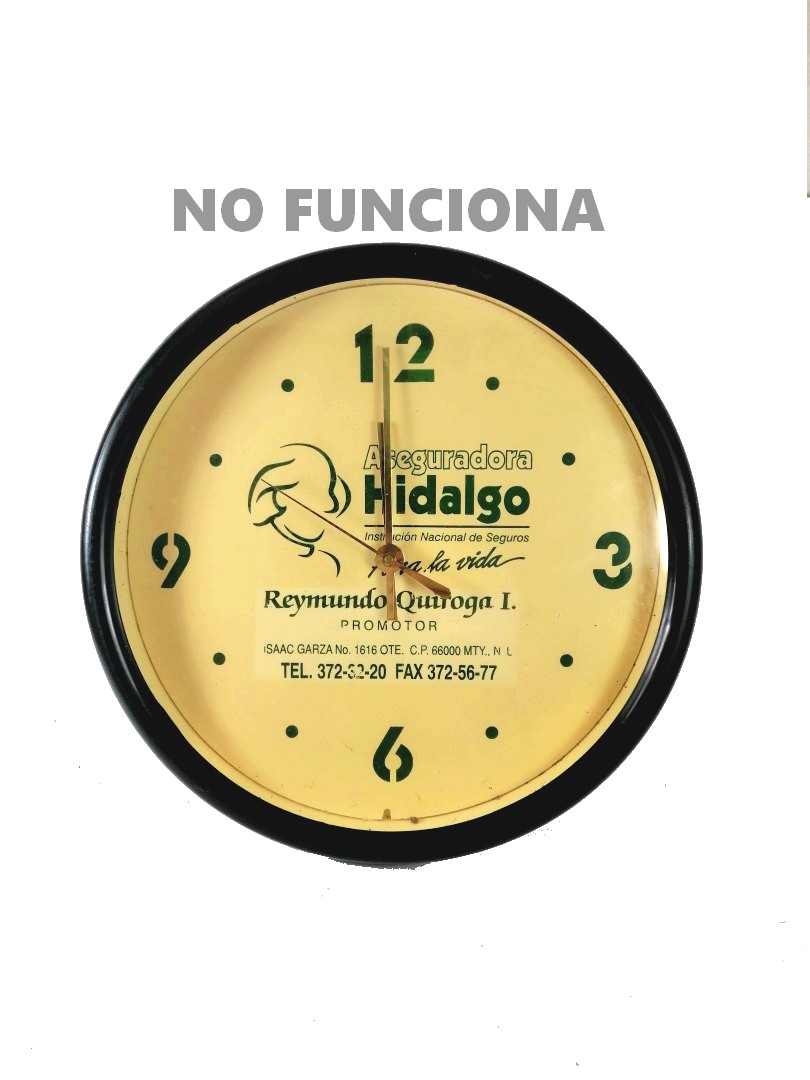 RELOJ VINTAGE ASEGURADORA HIDALGO, MONTERREY AÑOS 80s SOLO COLECCION