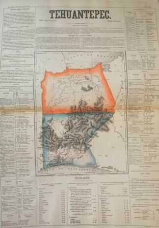 MAPA ANTIGUO DE TEHUANTEPEC. 1858. EDICION FACSIMILAR DE 1953 GARCIA CUBAS