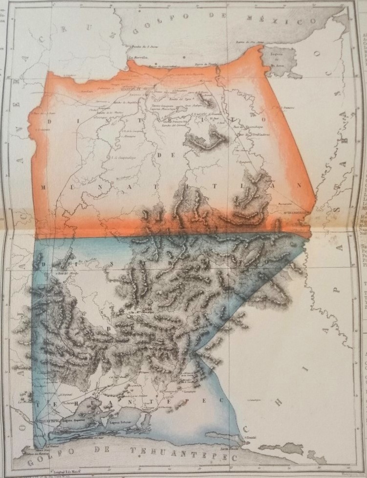 MAPA ANTIGUO DE TEHUANTEPEC. 1858. EDICION FACSIMILAR DE 1953 GARCIA CUBAS - Image 2