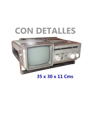 TELEVISOR RADIO GRABADORA RETRO, 1980s SANYO /CON DETALLE