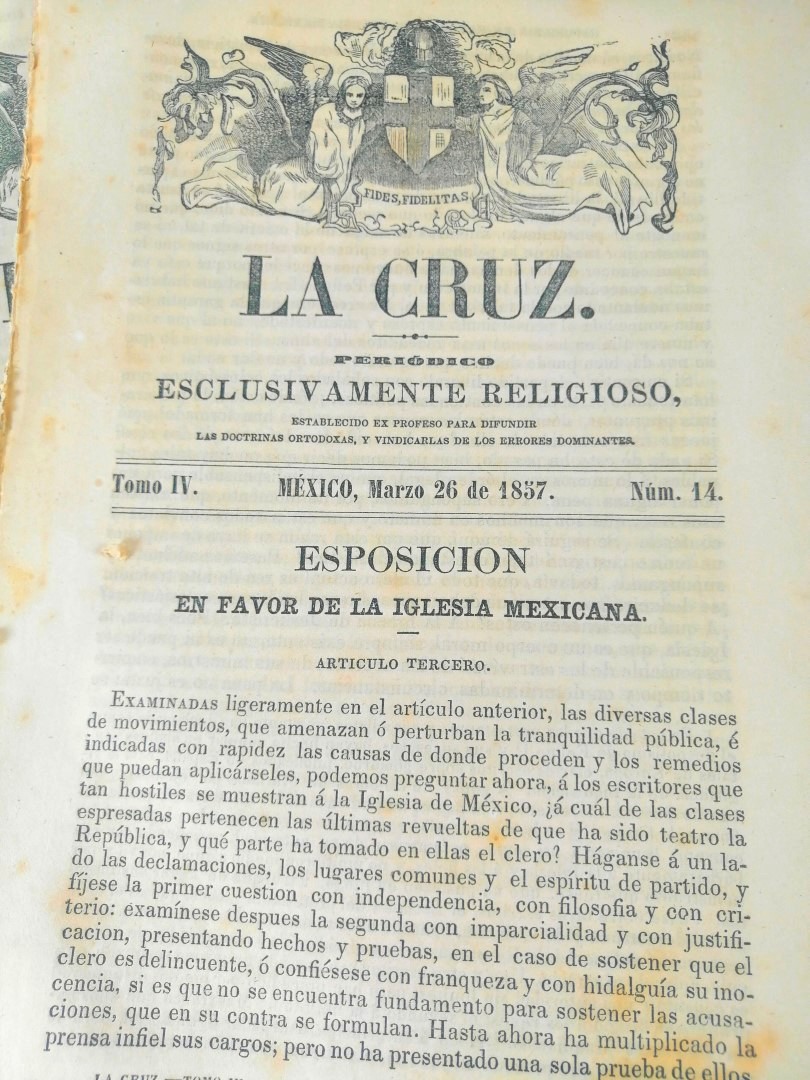 REVISTAS ANTIGUAS RELIGIOSAS. 1857. LA CRUZ, LA IGLESIA CONTRA EL ESTADO 5 NUMEROS - Image 5