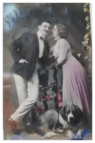 TARJETA POSTAL ANTIGUA, EPOCA PORFIRIANA, FLIRTEANDO. N9 AMOR