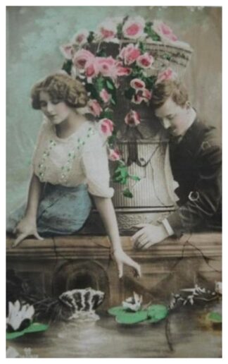 TARJETA POSTAL ANTIGUA, EPOCA PORFIRIANA, ROMANTICA. N14