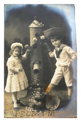 TARJETA POSTAL ANTIGUA, EPOCA PORFIRIANA, NIÑOS ALTA SOCIEDAD. N19