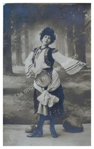 TARJETA POSTAL ANTIGUA, EPOCA PORFIRIANA, BAILADORA MEXICO N4