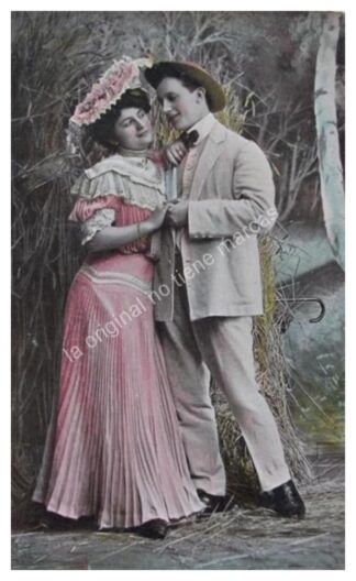 TARJETA POSTAL ANTIGUA, EPOCA PORFIRIANA, NOVIOS. N8