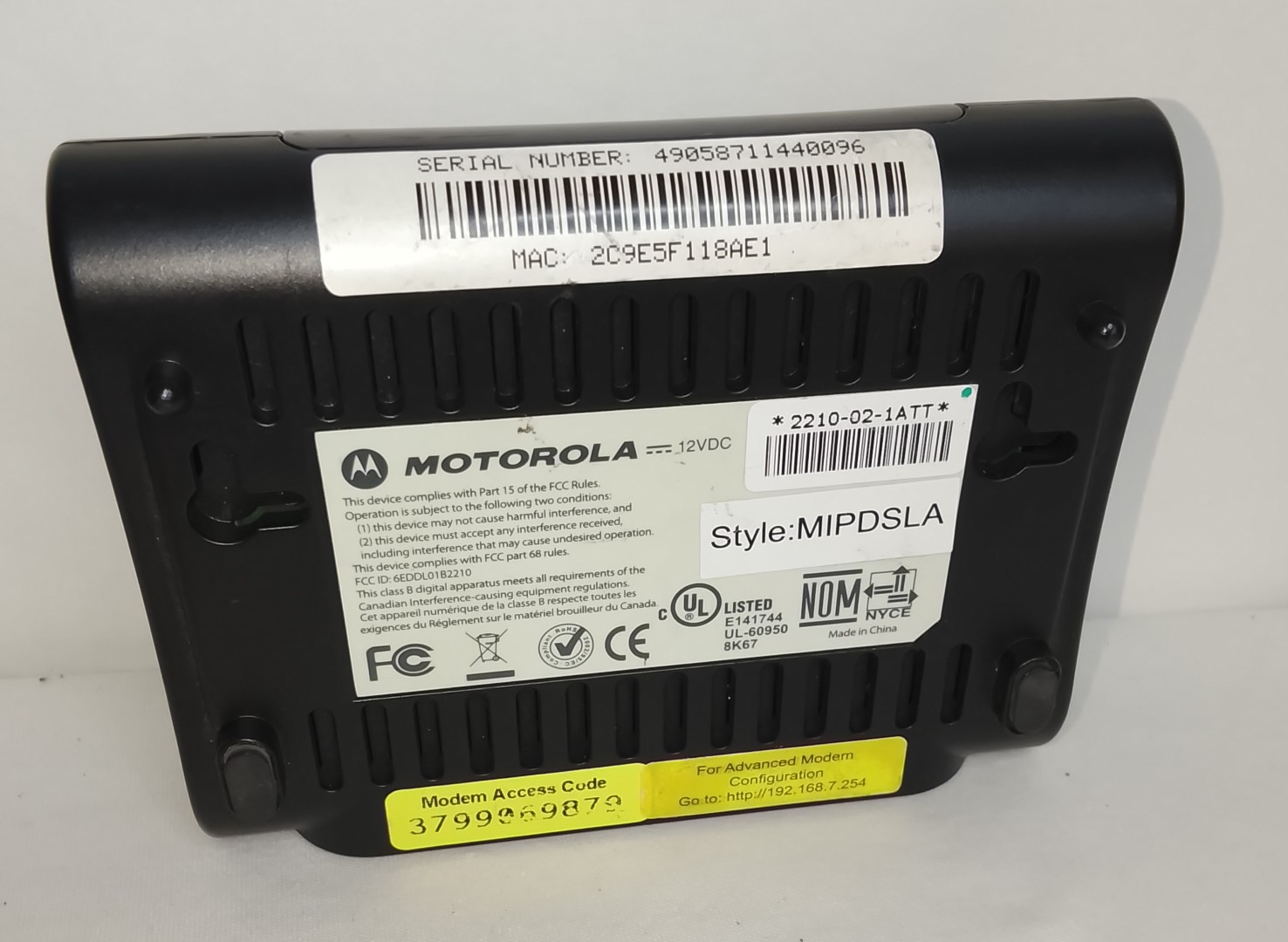 ANTIGUO MODEM ADSL BANDA ANCHA MOTOROLA 2210 - Image 7