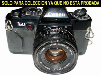 Cámara fotográfica retro. Canon T60 / No probada / detalles