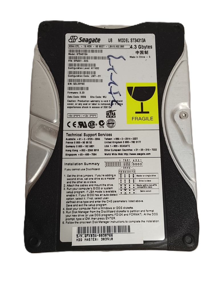 Disco duro retro. 1997. 4.3 Gb, Con Windows 98. Oldware