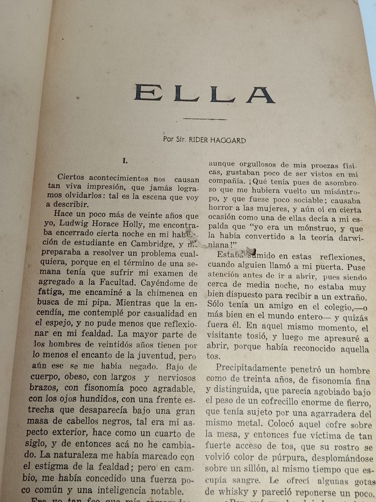 Ella, Sir. Rider Haggard, 1920 Edicion Super rara Nvl - Image 3