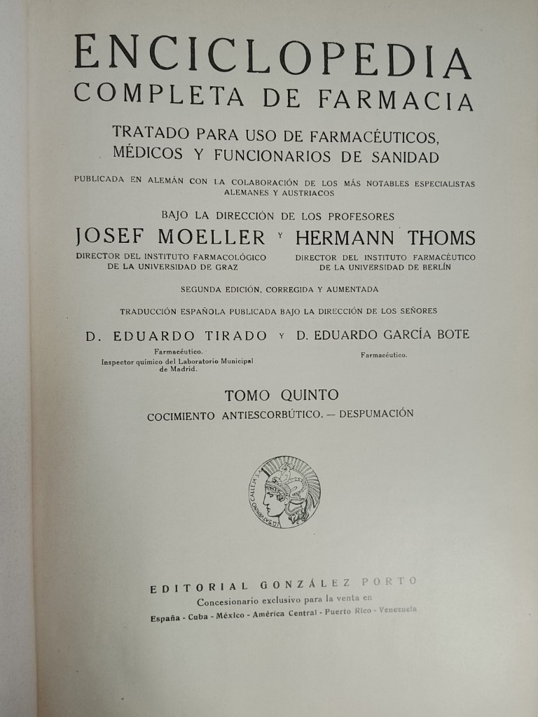 Antigua Enciclopedia de farmacia 1916 Joseph Moeller 11 Tomos (incompleta) - Image 4