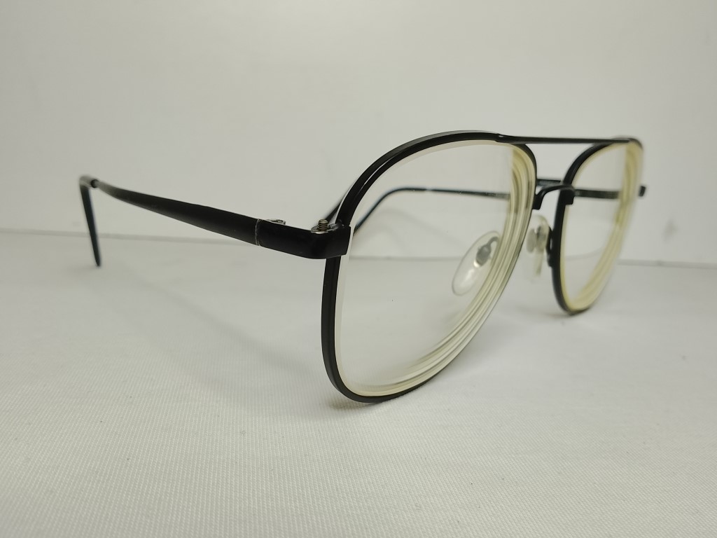 Genuinas gafas retro. Años 70s, Zimco Legend, Aviador, Caballero , Negro - Image 3