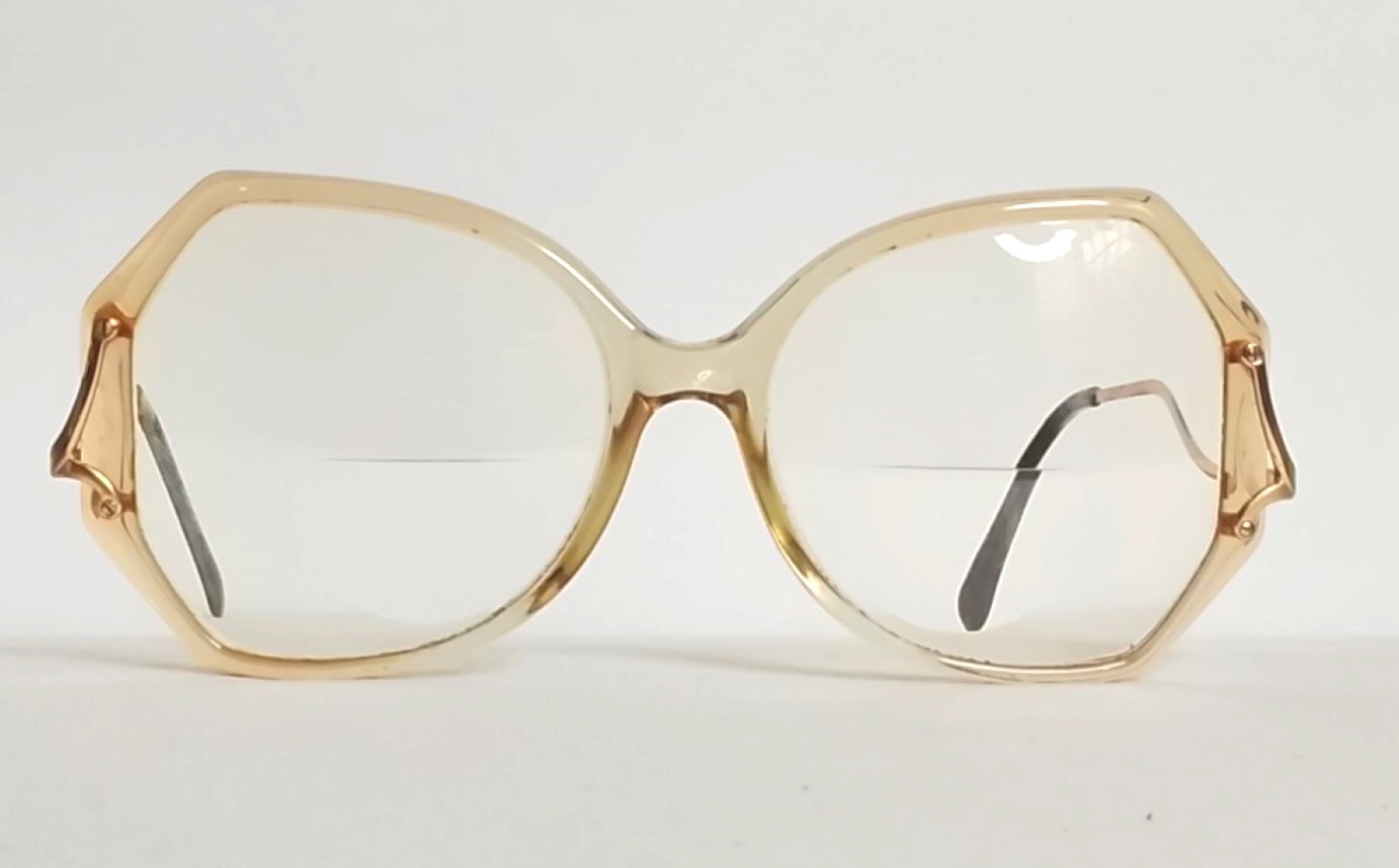 Autenticas gafas vintage. Overzised Años 70s, Dama, Beige M-NL - Image 7