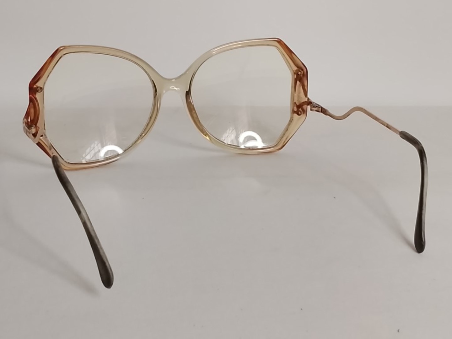 Autenticas gafas vintage. Overzised Años 70s, Dama, Beige M-NL - Image 3