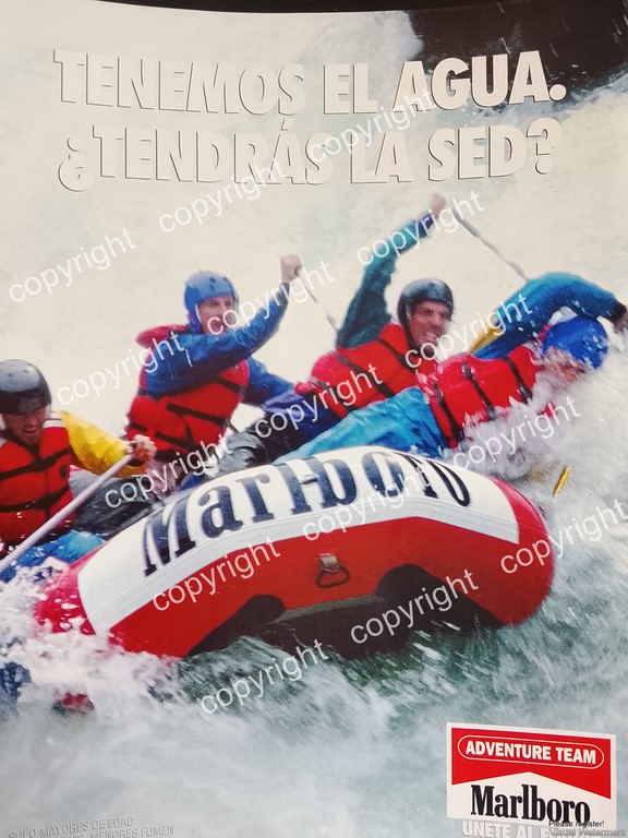 AFICHE PUBLICITARIO RETRO, MARLBORO ADVENTURE TEAM 1980s