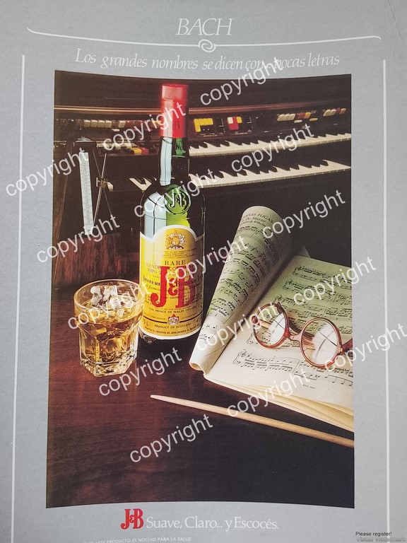 AFICHE PUBLICITARIO RETRO, WHISKY J&B 1980s