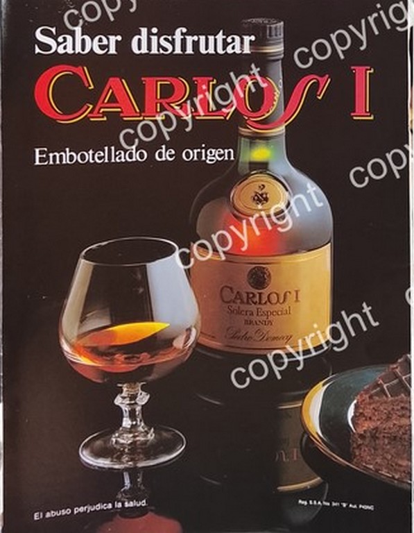 AFICHE PUBLICITARIO RETRO, BRANDY CARLOS I. 1988