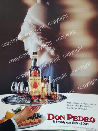 AFICHE PUBLICITARIO RETRO, BRANDY DON PEDRO 1988 /2