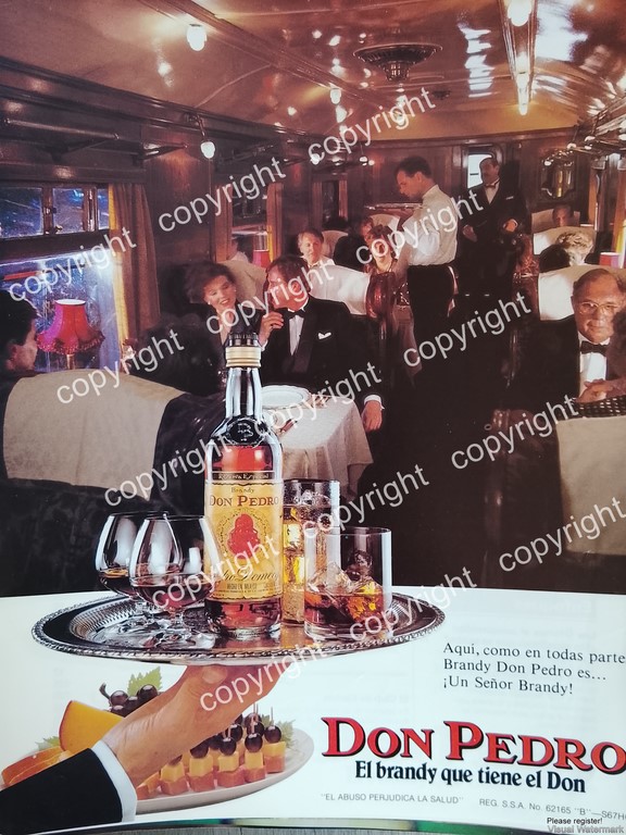 AFICHE PUBLICITARIO RETRO, BRANDY DON PEDRO 1988