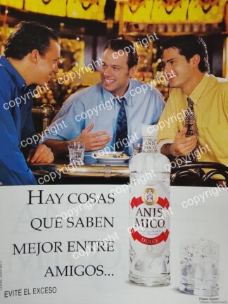 AFICHE PUBLICITARIO RETRO, LICOR ANIS MICO 1990s
