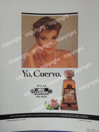 AFICHE VINTAGE ORIGINAL, TEQUILA JOSE CUERVO 1800 1988 /2