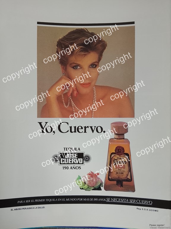AFICHE VINTAGE ORIGINAL, TEQUILA JOSE CUERVO 1800 1988 /2