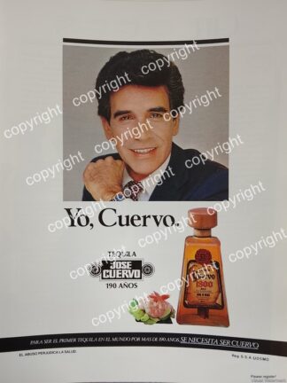 AFICHE VINTAGE ORIGINAL, TEQUILA JOSE CUERVO 1800 1988
