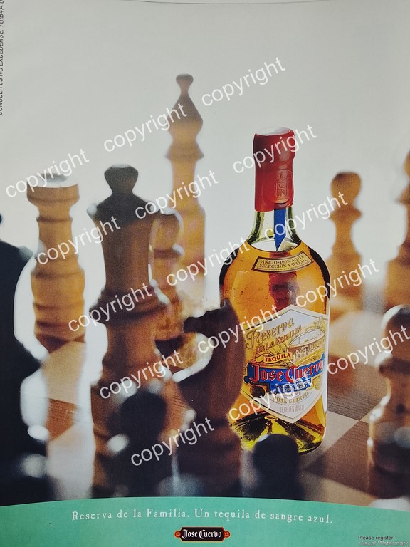AFICHE VINTAGE ORIGINAL, TEQUILA JOSE CUERVO RESERVA DE LA FAMILIA 1993