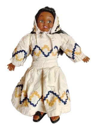 Muñeca vintage, artesanal, años 80s vinil y trapo 30cms. Juguetes retro