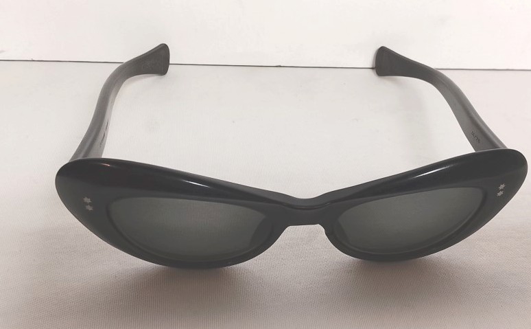 Genuinas gafas retro. MIG-IJS años 60s. Estilo Gato. Negras, Dama /Con detalle - Image 3
