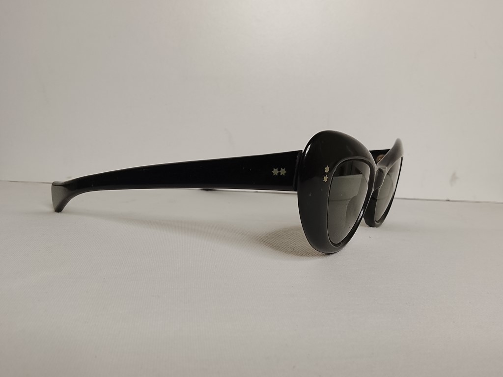 Genuinas gafas retro. MIG-IJS años 60s. Estilo Gato. Negras, Dama /Con detalle - Image 4