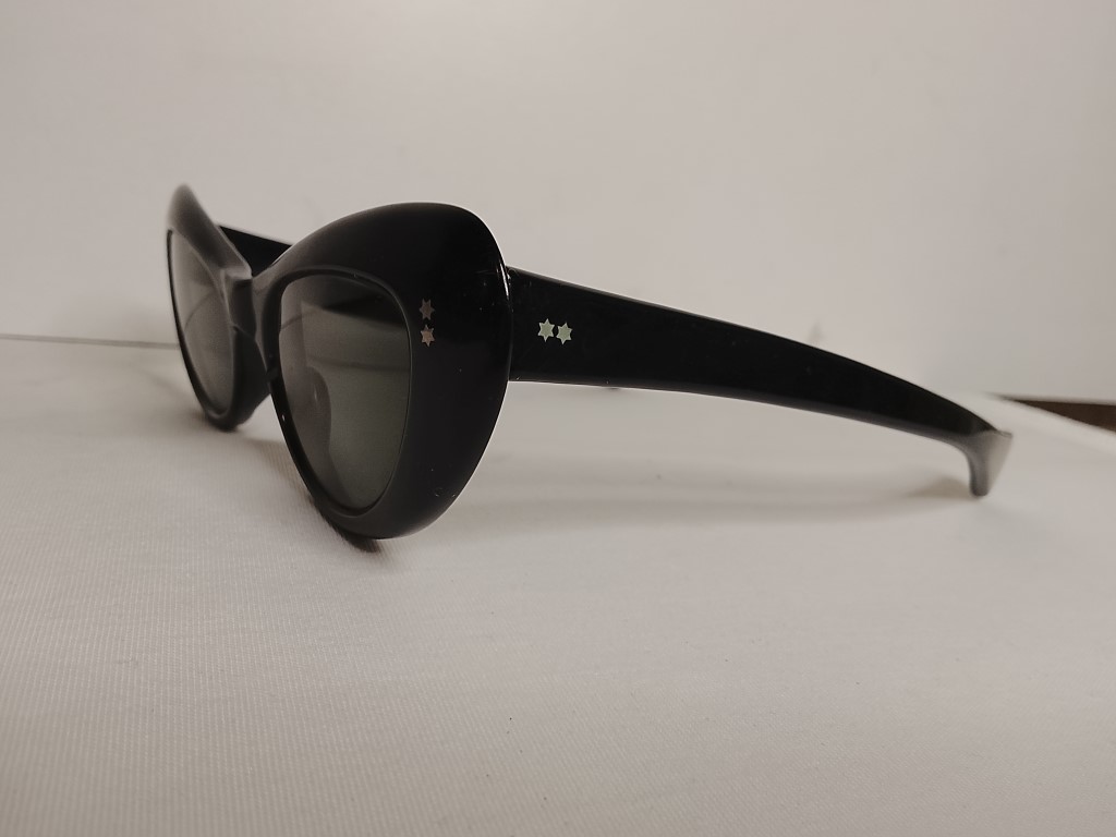 Genuinas gafas retro. MIG-IJS años 60s. Estilo Gato. Negras, Dama /Con detalle - Image 5