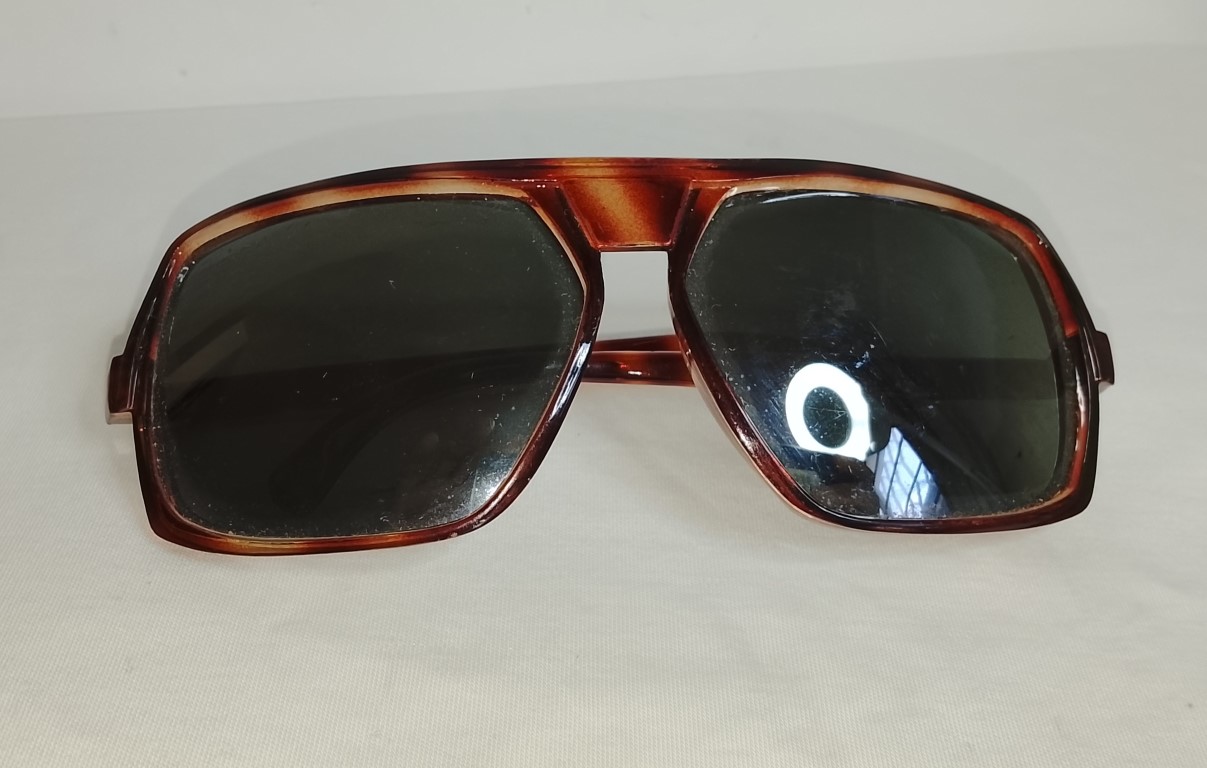 Genuinas gafas retro. Sport espejo, Japoneses 1980s Caballero Marron - Image 11