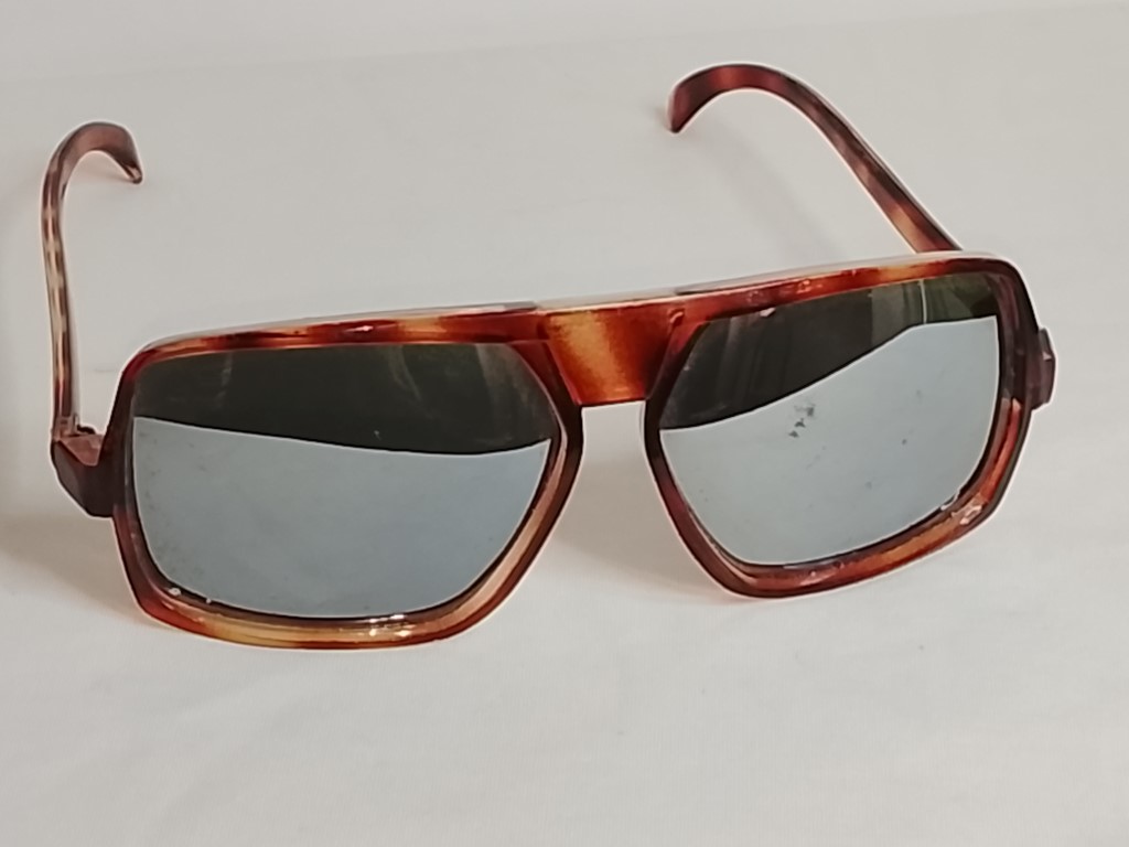 Genuinas gafas retro. Sport espejo, Japoneses 1980s Caballero Marron - Image 3