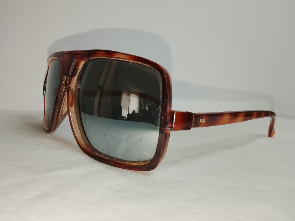 Genuinas gafas retro. Sport espejo, Japoneses 1980s Caballero Marron - Image 6