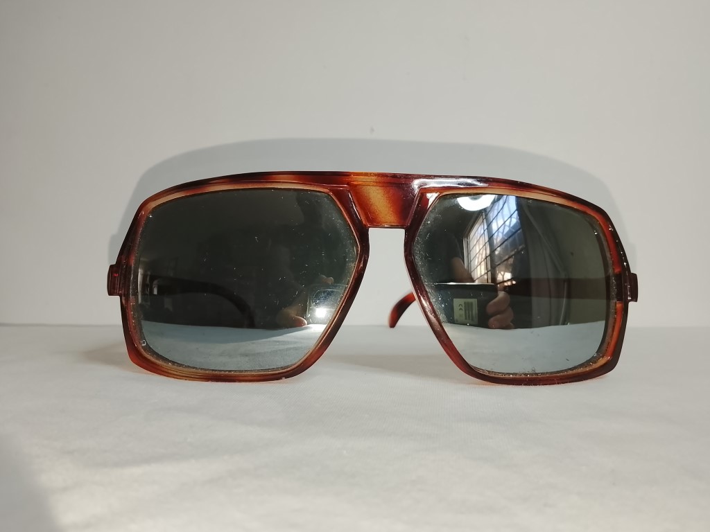 Genuinas gafas retro. Sport espejo, Japoneses 1980s Caballero Marron - Image 10