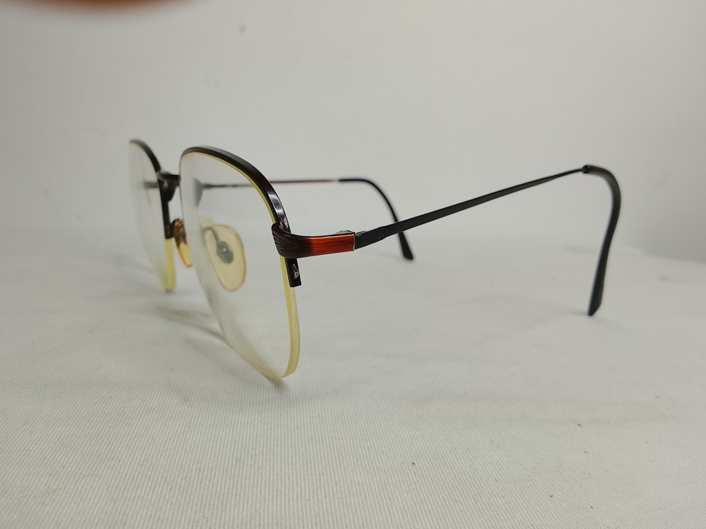 Genuinas gafas retro Safilo Adensco. Años 90s Man, Metal, Marron medio aro - Image 4