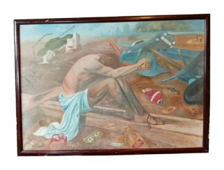 Cuadro Oleo retro de Graciela Veloz 1981 sin nombre 115 x 75 Cms