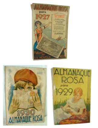3 Almanaques antiguos 1927-29-30, Almanaque rosa. España