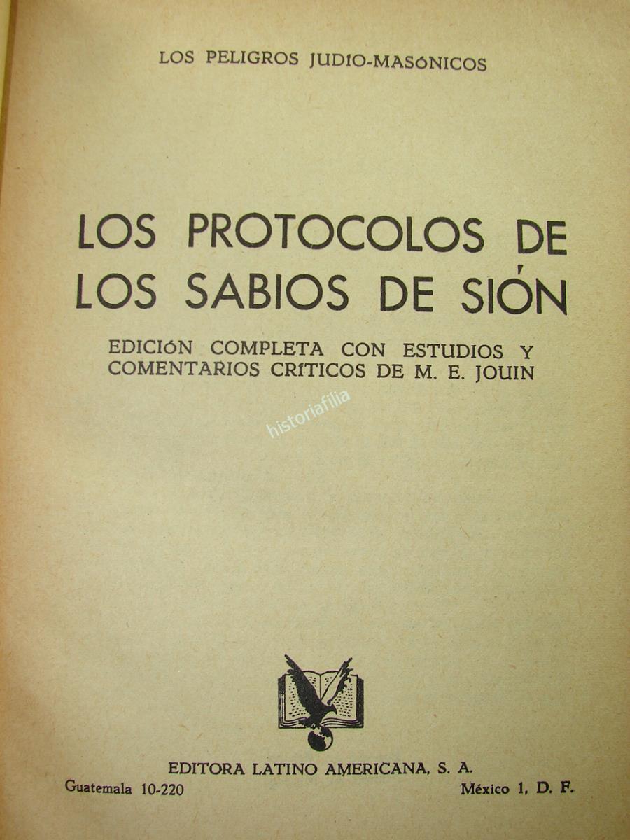 LIBRO. LOS PROTOCOLOS DE LOS SABIOS DE SION 1960 -POLITICA - Imagen 7